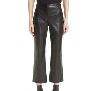 Theory Bedford Faux Leather Kick Flare Pants